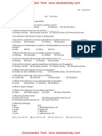 CBSE Class 8 Geography Worksheet - Agriculture