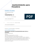 Ejemplo Sencillo Plan de Mantenimiento para Torno y Fresadora