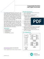 DS18B20 Programmable Resolution 1-Wire Digital Thermometer: General Description Benefits and Features