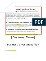 SIV Business Investment Plan Template