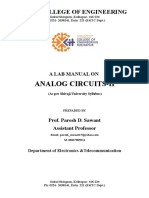 Analog Circuits II Lab Manual