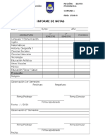 Informe de Notas 2016 Semestral