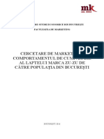 Cercetare de Marketing Privind Comportamentul de Cumpărare Al Laptelui Zu-Zu de Populația Bucureștiului