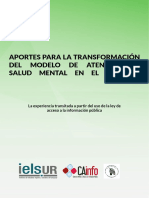 Aportes para La Transformación Del Modelo de Atención en Salud Mental en El Uruguay