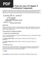 Chemistry Notes For Class 12 Chapter 9 Coordination Compounds