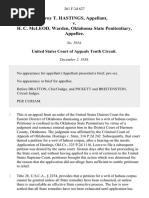 Troy T. Hastings v. H. C. McLeod Warden, Oklahoma State Penitentiary, 261 F.2d 627, 10th Cir. (1958)