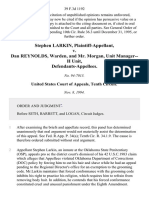 Stephen Larkin v. Dan Reynolds, Warden, and Mr. Morgan, Unit Manager - H Unit, 39 F.3d 1192, 10th Cir. (1994)