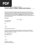 Tutorial 4 (Week 11) : Matlab - Digital Control Systems: ELEC 3004 - Systems: Signals & Controls