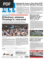 Asbury Park Press Front Page Thursday, July 7 2016