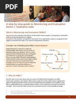 A Step by Step Guide To Monitoring and Evaluation: Section 1: Explanatory Notes