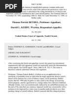 Thomas Patrick Bethel v. Dareld L. Kerby, Warden, 946 F.2d 900, 10th Cir. (1991)