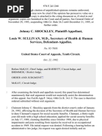 Johnny C. Shockley v. Louis W. Sullivan, M.D., Secretary of Health & Human Services, 978 F.2d 1268, 10th Cir. (1992)