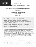 United States v. Saul Haro-Salcedo, 107 F.3d 769, 10th Cir. (1997)