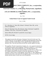 Woods Construction Company, Inc., A Corporation, and American Casualty Co., of Reading, Pennsylvania v. Atlas Chemical Industries, Inc., A Corporation, 337 F.2d 888, 10th Cir. (1964)