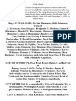 Roger E. Williams Herber Hammon Beth Peterson Connell J. Bateman Jesse Beagley Benjamin G. Bistline James B. Blackmore Harold W. Blackmore Florence Blackmore Cyril Bradshaw Alma J. Burnham Claude S. Cooke Donald B. Cox Earline Cox Harvey J. Dockstader Leah K. Dockstader T. David Dockstader Boyd Dockstader Marko J. Dutson George Hammon Jacob Legrande Hammon Earl Johnson James M. Pipkin Cora Fischer Stubbs David L. Stubbs John Timpson Ray Timpson Don Timpson Fayila Maureen Blackmore Williams John M. Williams Charles Williams Thomas J. Williams Joyce Blackmore Ellen Boehmer Carol Anderson, and John and Jane Does 1 Through 1000 v. United Effort Plan, a Utah Trust Rulon T. Jeffs Fred M. Jessop Leroy S. Jeffs Parley J. Harker James K. Zitting Winston K. Blackmore Truman I. Barlow Individually and as Trustees for the United Effort Plan Trust, and the Fundamentalist Church of Jesus Christ of Latter-Day Saints, and City of Hildale, a Municipality City of Colorado City, a Municipality Washington