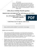 Jeffery Dean Cooper v. Prison Health Service, Dr. (NFN) Baucum, Dr. (NFN) Winblad, Dr. (NFN) (Nmi) Carper, Dr. Ky (Nmi) Hoang, 45 F.3d 439, 10th Cir. (1995)