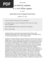 Joe Shawan v. H. A. Cox, Warden, 350 F.2d 909, 10th Cir. (1965)