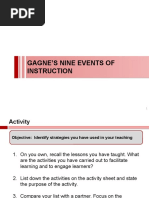 Gagne's Nine Events of Instruction