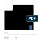 Topic:: Process of Registration of Partnership Business and Identify Factors of Registration