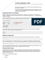 Python Variable Types