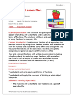 Lesson Plan: Title: Fraction Action