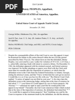 Benny Peoples v. United States, 324 F.2d 689, 10th Cir. (1963)