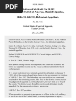 Medicare&medicaid Gu 38,982 United States of America v. Billie M. Kline, 922 F.2d 610, 10th Cir. (1990)