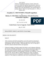 Josephine G. Crittenden v. Shirley S. Chater, Commissioner of Social Security, 1, 54 F.3d 787, 10th Cir. (1995)