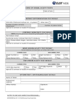 Record of Visual Acuity Tests: Colour Contrast Differentiation Test Result