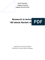 Research in Lecture "All About Nucleic Acid": Bicol University College of Nursing Legazpi City 2015-2016