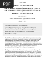 Mercury Oil Refining Co. v. Oil Workers International Union, Cio, Et Al. Oil Workers International Union, Cio, Et Al. v. Mercury Oil Refining Co