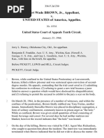 Robert Wade Brown, Jr. v. United States, 356 F.2d 230, 10th Cir. (1966)