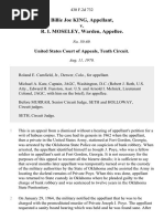 Billie Joe King v. R. I. Moseley, Warden, 430 F.2d 732, 10th Cir. (1970)