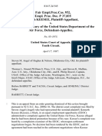 43 Fair Empl - Prac.cas. 952, 43 Empl. Prac. Dec. P 37,035 Kenneth Keesee v. Verne Orr, Secretary of The United States Department of The Air Force, 816 F.2d 545, 10th Cir. (1987)