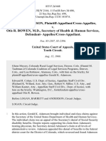 Gerald K. Adamson, Plaintiff-Appellant/cross-Appellee v. Otis R. Bowen, M.D., Secretary of Health & Human Services, Defendant - Appellee/cross-Appellant, 855 F.2d 668, 10th Cir. (1988)