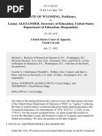 State of Wyoming v. Lamar Alexander, Secretary of Education, United States Department of Education, 971 F.2d 531, 10th Cir. (1992)