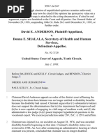 David E. Anderson v. Donna E. Shalala, Secretary of Health and Human Services, 999 F.2d 547, 10th Cir. (1993)