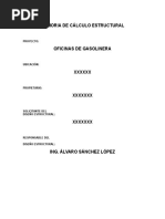 Memoria de Cálculo de Oficinas de Gasolinera