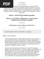 Robert L. Blocker v. Shirley S. Chater, Commissioner, Social Security Administration, 107 F.3d 20, 10th Cir. (1997)