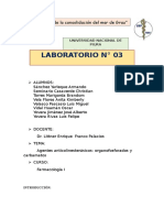 Agentes Anticolinesterásicos. Organofosforados y Carbamatos - Laboratorio N°03