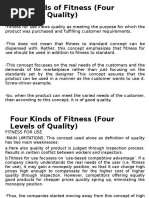 Four Kinds of Fitness (Four Levels of Quality)