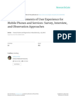 Developing Elements of User Experience For Mobile Phones and Services - Survey, Interview, and Observation Approaches