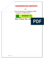 Finance - HDFCSLIC - Analysis of Insurance Industry With Respect To HDFCSLIC