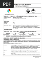 Metabisulfito de Sodio Hoja de Datos de Seguridad