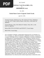 National Valve & Mfg. Co. v. Grimshaw, 181 F.2d 687, 10th Cir. (1950)