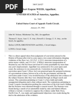 Robert Eugene Weed v. United States, 340 F.2d 827, 10th Cir. (1965)