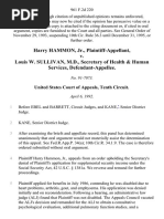 Harry Hammon, Jr. v. Louis W. Sullivan, M.D., Secretary of Health & Human Services, 961 F.2d 220, 10th Cir. (1992)