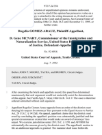 Rogelio Gomez-Arauz v. D. Gene McNary Commissioner of The Immigration and Naturalization Service, United States Department of Justice, 972 F.2d 356, 10th Cir. (1992)