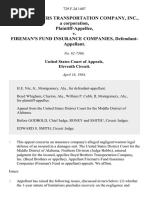 Boyd Brothers Transportation Company, Inc., A Corporation v. Fireman's Fund Insurance Companies, 729 F.2d 1407, 11th Cir. (1984)