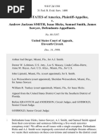 United States v. Andrew Jackson Smith, Isaac Hicks, Samuel Smith, James Sawyer, 918 F.2d 1501, 11th Cir. (1990)